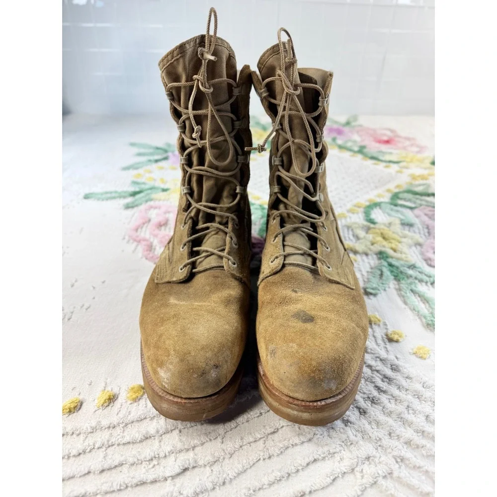 Belleville 220 DES ST Mens 12 R Tan Suede Steel Toe Combat Military Boots Vibram